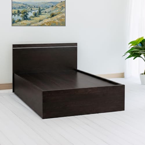 Image of DELITE KOM Jazz Single Bed (Flowery Wenge, with Box)