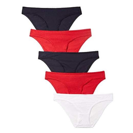 IRIS & LILLY BELK002_M5 bragas mujer, Multicolor (Night Sky/Scarlet Sage/White), 48 (Talla del fabricante: XXX-Large), Pack de 5