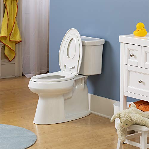 Little2Big 81Slow 000 Toilet Seat With Built-In Potty Training Seat, Slow-Close, And Will Never Loosen, Round, White #TOP6