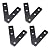 KUMGROT 45 Degree Angle Flat Bracket Carbon Steel Mending Plate 45-Degree Knee Plate Black Angled Brackets Picture Frame Brackets 2.56 x 2.56in (65 x 65mm) Metal Plate with Holes, 4 Pcs