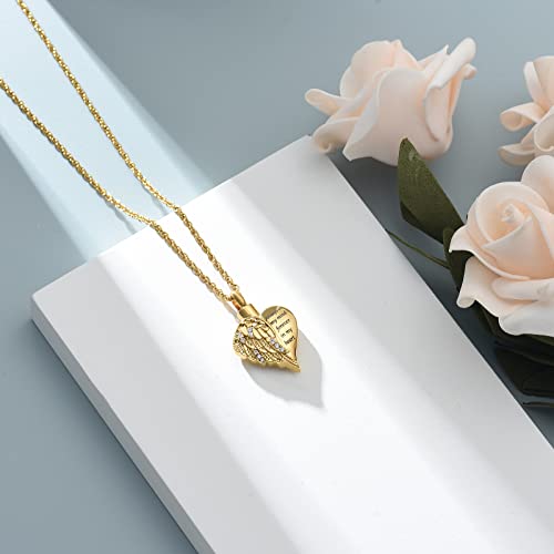 shajwo Cremation Jewelry Angel Wing Heart Urn Necklace for Ashes for Women Men Memorial Keepsake Human Pendant2