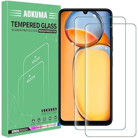 AOKUMA Tempered Glass Protector for Xiaomi Redmi 13C Cover