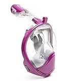 Seaview 180 Degree Panoramic Snorkel Mask- Full Face Design,Panoramic Plum / Gray,Large/Extra Large