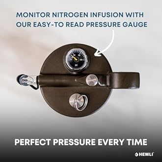 Nitro Cold Brew Coffee Maker 12 oz Ceramic-Lined, Tritan Cup, Pressure Gauge, Stores 3 Nitrogen Gas Bulbs Custom Designed for Cold Brew and Nitro Drinks