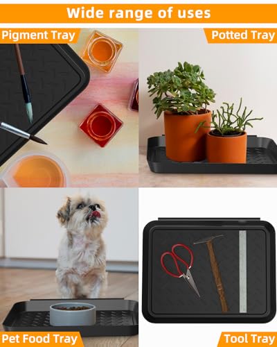 Schuhabtropfschale Schuhmatte Ablage, 3 Stück Schuhwanne aus Kunststoff, Schuhablage 35x27x3cm mit erhöhtem Rand, Schuhmatte Schuhwanne Kunststoff für Schuhe Regen Herbst Winter