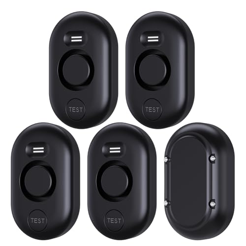 Image of 5 Pack WD60 Water Leak Detectors for Home, 100dB Water Sensor Alarm for Basement, Leakage Detection Device for Pipe/Drain/Under Sink Drip, Floor Flood in Bathroom/Kitchen/Toilet/Laundry Room, Black