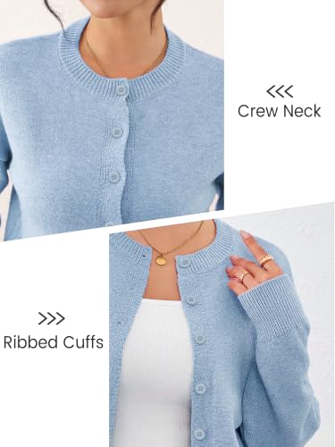 Image of Ibeauti Cropped Cardigan Sweaters for Women 2026 Trendy Spring Y2k Outfit Long Sleeve Button up Open Front Short Knit Sweater