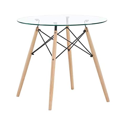 IPOTIUS Mesa de Comedor Redonda de Cristal Cover