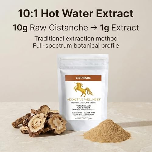 Image of Addictive Wellness Cistanche Extract Powder (Cistanche deserticola), 10:1 Concentrated Extract, Traditionally Used for Vitality & Endurance Support, Wildcrafted, Vegan - 50g