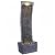Teamson Home 38.58 in. Modern Curved Faux Slate Waterfall Fountain for Indoors or Outdoors with LED Light Accents and 1.98-Gallon Pump, Black and Stone Gray