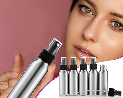 18 Pcs 2 Oz Aluminum Fine Mist Spray Bottles Reusable Metal Atomizer Bottles Travel Perfume Bottle Fine Mist Sprayer Essential Oil Storage With Black Pump For Travel Cosmetic Perfume Toner Face Spray #TOP3