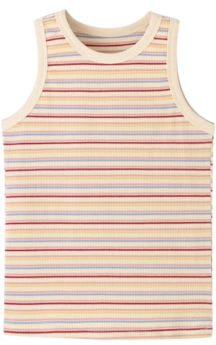 Image of BINIDUCKLING Toddler Tank Top Girls Summer Cute Striped Sleeveless Top 24 Months-8 Years