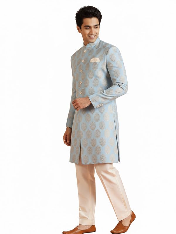 Men’s Sherwani Trouser Set – Printed Pure Cotton Traditional Outfit for Men - Festive & Wedding Ethnic Wear - Elegant & Comfortable-image-36
