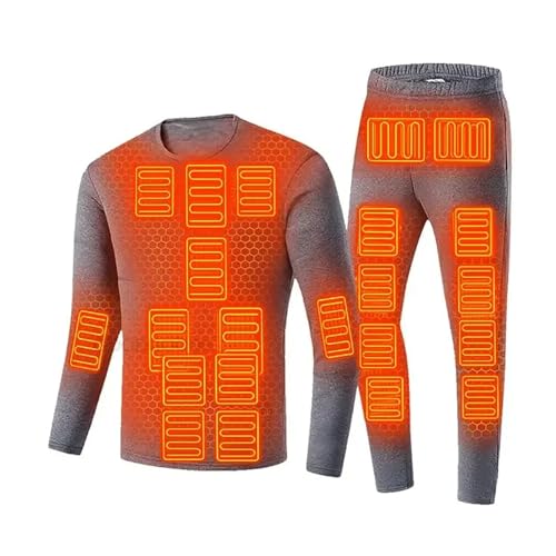 22 Zone Heated Thermal Underwear Set Winter Men Warm Suit Ladies Heated Base Layer USB Ski T Shirts + Johns