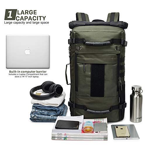 Mardingtop 40L Duffle Backpack Molle Travel Sports Gym Carry-On Bag for Men Women 6346-Black