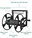 Artigarden Outdoor Wall Mounted Hose Reel with Hook, Garden Heavy-Duty Water Holder Winder with 3.9 ft Leader Hoses, Brass Fitting and Storage Basket for Yard, Holds 125 Ft of 5/8-Inch Hose, Black
