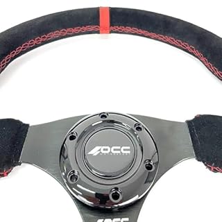 OCC MOTORSPORT VOLANTE A FONDO PIATTO MODELLO REVENGE ALCANTARA NERO BRACCI - VOLANTE A PIATTO PER AUTO - 350 MM (14 POLLICI)