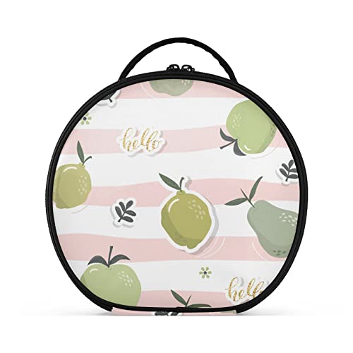 linqin Caja de maquillaje de viaje para mujer, estuche de maquillaje portátil con divisores ajustables, frutas de verano, caja de tren tropical, caja de maquillaje para cepillos, artículos de tocador,