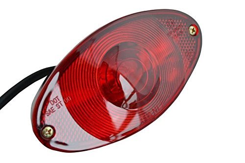 HANSWDEU Ovale Noir à Mesure Frein Feu Arrière pour Moto Billet de Mono Trike Chopper