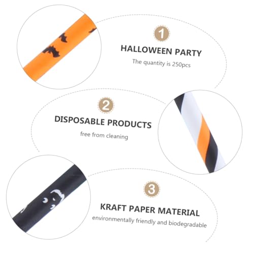 Mipcase 250 pitillos para fiesta de Halloween de papel Kraft miniatura 5