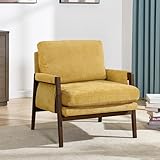 Roundhill Furniture Kelly Mid-Century Modern Accent Armchair, Yellow