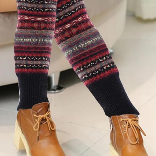 Polainas largas de ganchillo para mujer calcetines de punto 2
