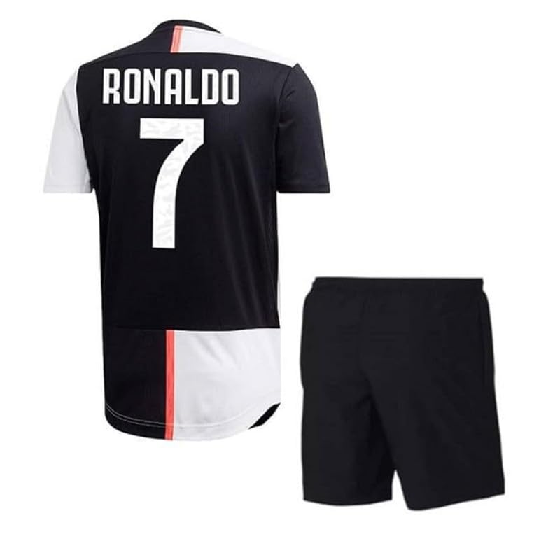 Image of Ronaldo 7 Football Jersey with Black Shorts for (Kid's, Boy's& Men)