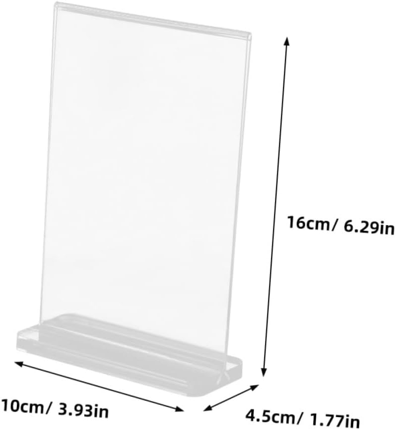 TEHAUX 10pcs Shaped Acrylic Menu Holder Sign Stand Display Stand for Events Buffet Signs