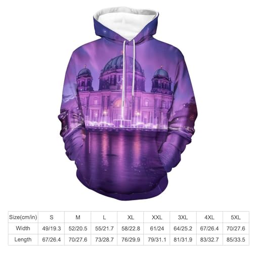 Twilight Sky with Berlin Cathedral Adult Hoodies Pullover Hooded Sweatshirts Long Sleeve Sweater Tops with Pocket2