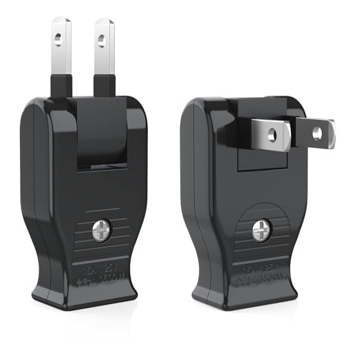 ムービープラグ 黒 HITRENDS コンセント 180°回転 【2個入り】スーツ 差込み コンセント 向き アダプター 15A 配線 回転プラグ 1500Wまで スナップキャップ [並行輸入品]