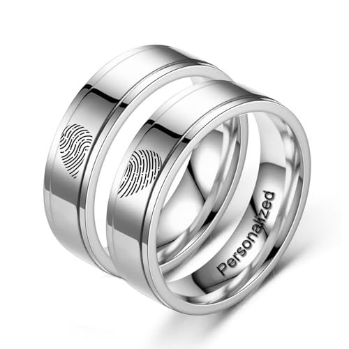 Ihanskio Personalizzato Anello Per Le Coppie Onda Della Banda Modello Anelli All'Interno Può Inciso Di Nozze Promessa Anelli Di Fidanzamento