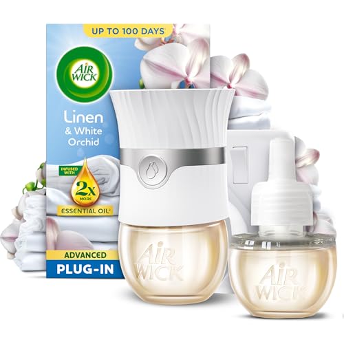 Air Wick Linen & White Orchid Advanced Electrical Plug-In Kit 19ml Lasts for up to 100 days Air Freshener