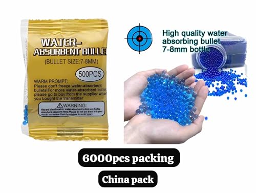 Image of SHAKTISM Water-Absorbent Gel Balls, 7-8mm, 5000 Pieces, Blue Hydrogel Bullets