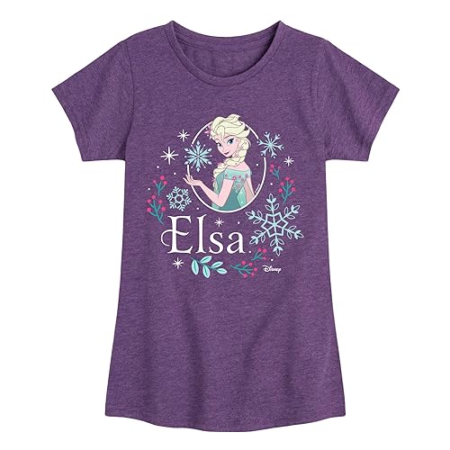 Disney Frozen - Winter - Elsa & Snowflakes - Toddler & Youth Girls Short Sleeve Graphic T-Shirt