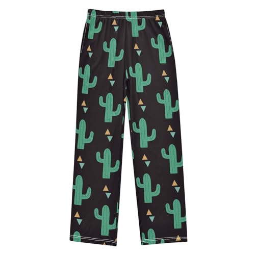 Boys' Pants Green Cactus Summer Long Bottoms Jogger Pants Elastic Waist Trousers with Pockets S-XL