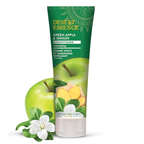 Desert Essence Green Apple and Ginger Conditioner - 8 fl oz - Volume for Fine Hair - Moisturizing, Thickening, Volumizing - w/Organic Extracts and Oils, Vitamins, Antioxidants - Paraben-Free