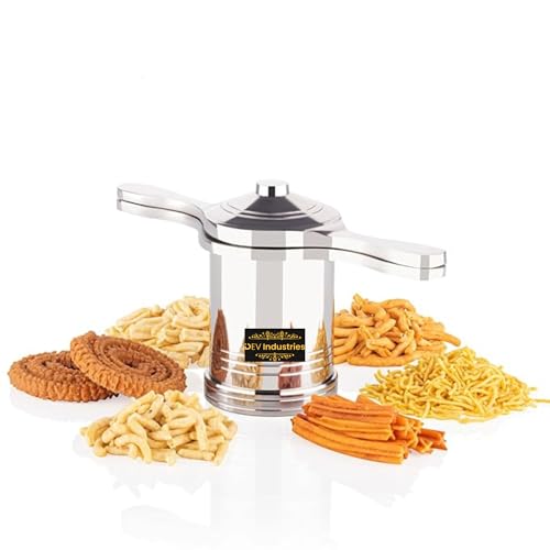 Image of Stainless Steel Press Sev Sancha Machine /Press Muruku Maker /Dab sev Sancha with 6 Jali.