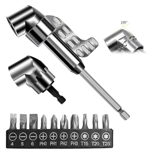 HomeDejavu Fixation De Perceuse à Angle Droit, Adaptateur De Visseuse d'Angle 105°, Avec Embout De...