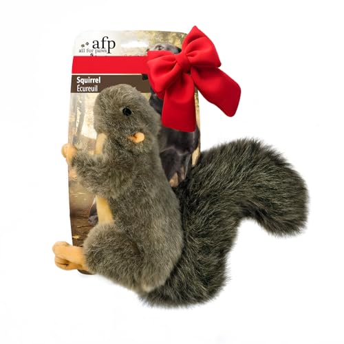 ALL FOR PAWS Interactive Dog Squirrel Plush Squeaky Toy - Perfect Puppy Enrichment Toy, Large