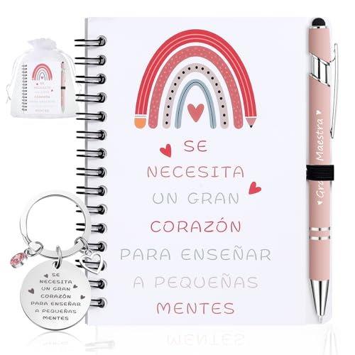 Yuecda O conjunto de presentes para professores, incluindo um caderno, uma caneta, um porta-chaves e uma bolsa de ursa, é o presente ideal para colegas de trabalho e professores.