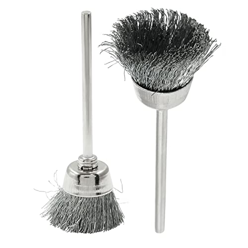 Image of 20Pcs Wire Wheel Brushes Cup-Shape Steel Wire Brushes with 3 /32 inch Shank for Rotary Tools, Bowl-Shape Polishing Cleaning Tools