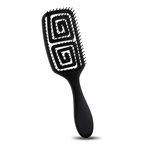 BLACK EGG Vented Flex Detangling Hair Brush Quick Dry Brush Professional Detangler Hair Brush Wet or Dry Hair for All Hair Types for Women Men Kids (2-Square)