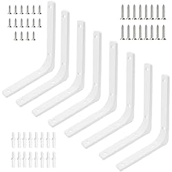 Estanterias Para Ferreteria Ocasion 8pcs Soportes para Balda Estanterias Pared, 125 * 150 * 20 mm Escuadras para Estanterias Metalicas Blancas, en Pared Soporte para Estante en Engulo en Forma de L para Cocina Dormitorio