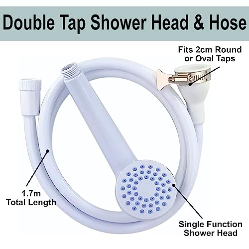 Home Flair Portable Shower Head and Hose | Dog & Camping Shower (1.7M Long, Fits 2cm Wide Single Mixer Tap Clamp)