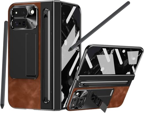 Protection Google Pixel 10 Pro Fold anti-rayures étui cuir marron complet