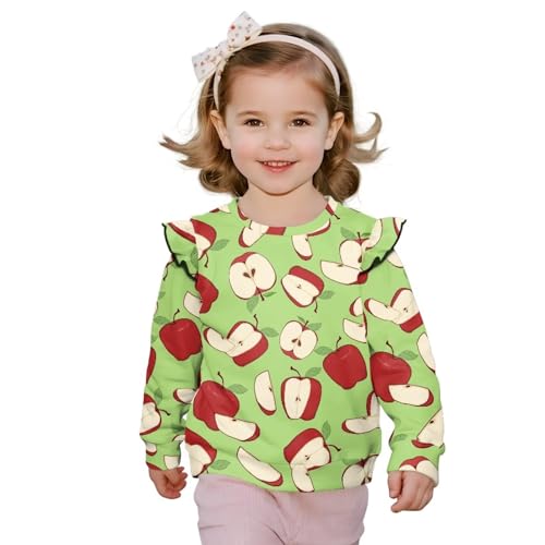 ZFRXIGN Girls Crewneck Sweatshirt 1-8 Years Football Sweatshirt Ruffle Sleeve Shirt for All Day Play Long Sleeve