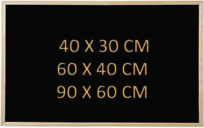 NTEK Chalk Boards for Walls Wooden Frame Chalk blackboards, Blackboard Smooth Surface Easy to Use, Wooden Framed, Creativity, Office, Schools, Signs, Menus, Messages (Black, 40 X 30 CM)