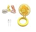 Mini ventilatore da tavolo USB, 3 velocità, regolabile e pieghevole (giallo)