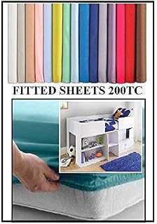 Bedtime Comforts Ltd CABIN BED FITTED SHEET SHORTY SMALL SINGLE (75cm x 170cm) 30" x 67" OVER 22 COLOURS 260 TC (Navy Blue, 8" Depth)
