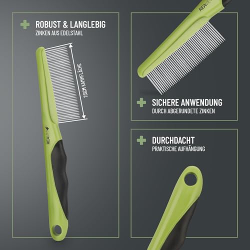 Flohkamm Für Katzen & Hunde - Selbstreinigende Fellpflege Mit 2 Kämmen